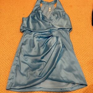 Blue Satin Dress